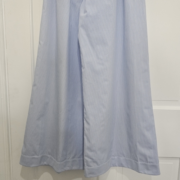 Petersyn X Revolve Wide Leg Tatum Blue/White Pinstripe Pants Size XS - Picture 12 of 17